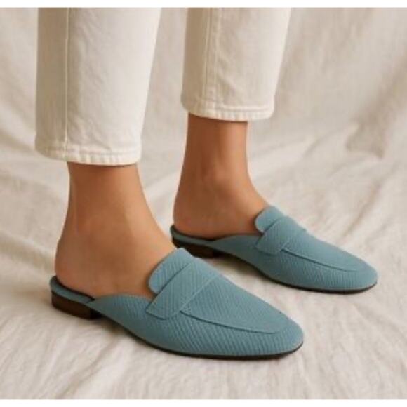 Free People Shoes - Free People Women's At Ease Slip On Loafer Mules 7 Stormy Sea NEW!!